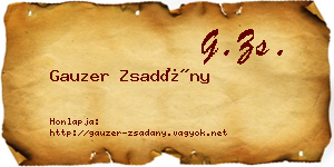 Gauzer Zsadány névjegykártya